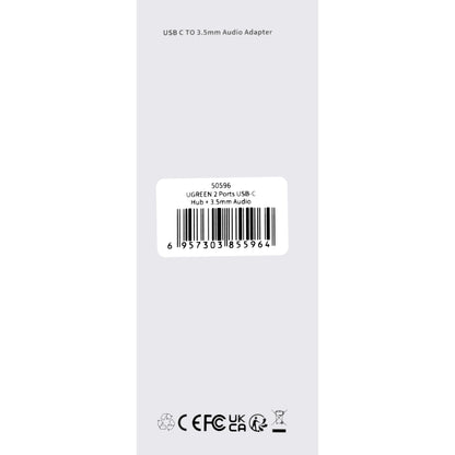 Adaptateur audio USB-C - 3,5 mm / USB-C UGREEN CM193, Gris 