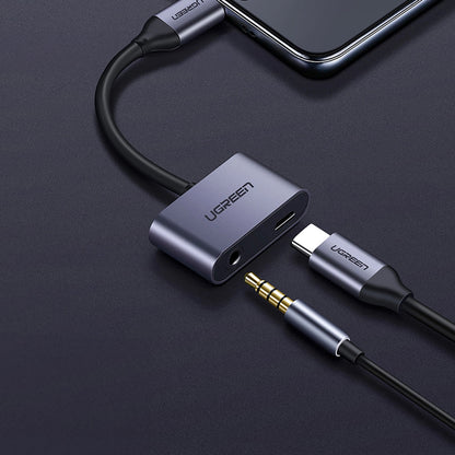 Adaptateur audio USB-C - 3,5 mm / USB-C UGREEN CM193, Gris 