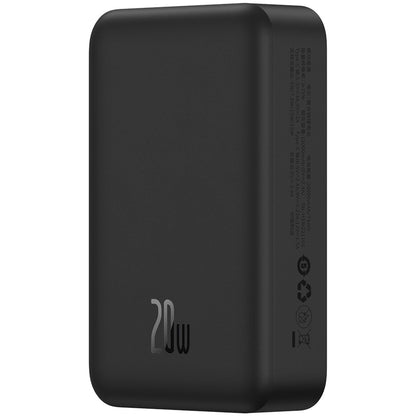Draadloze Externe Batterij Baseus Magnetic Mini, 20000mAh, 20W, PD + FQI, 1 x QI - 1 x USB-C, Zwart PPCX150001