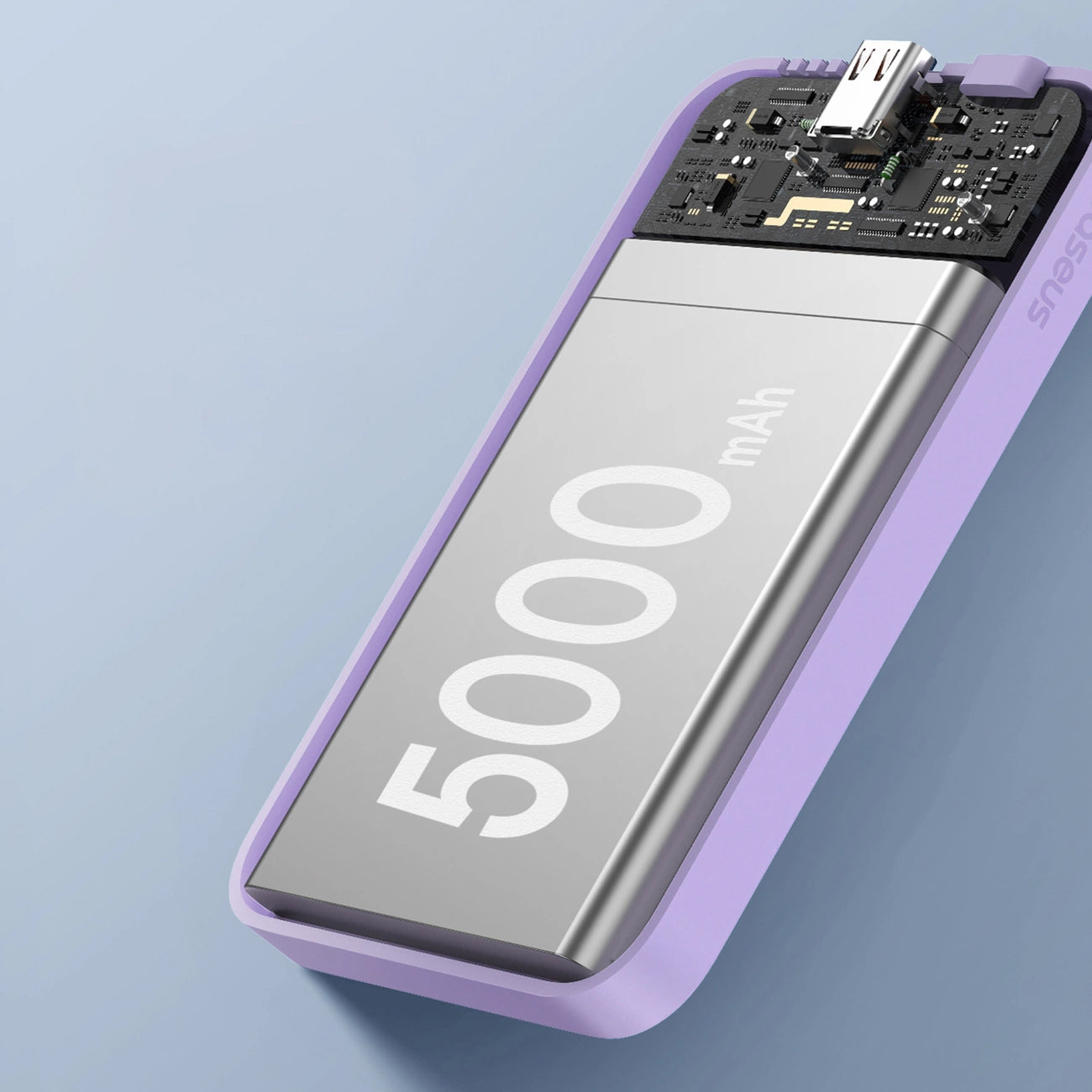 Externer Wireless-Akku Baseus Magnetic Mini, 5000mAh, 20W, PD + FQI, 1 x QI - 1 x USB-C, Lila P10022107513