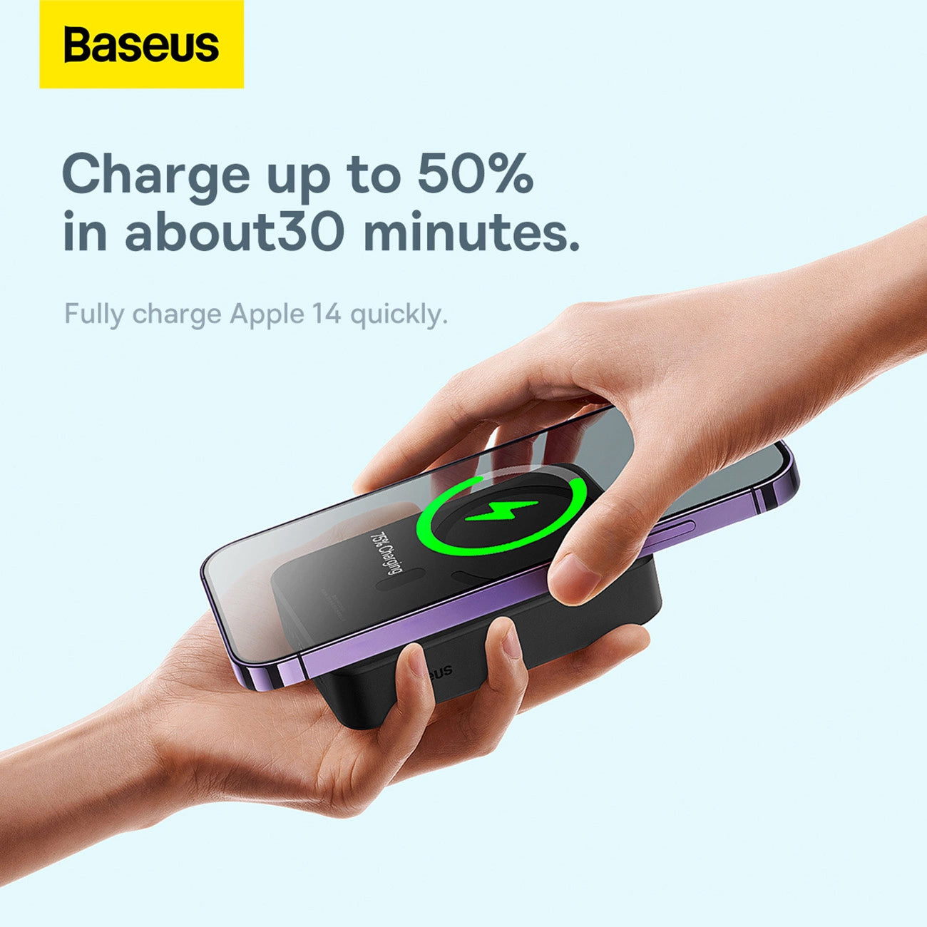 Draadloze Externe Batterij Baseus Magnetic Mini, 20000mAh, 20W, PD + FQI, 1 x QI - 1 x USB-C, Zwart PPCX150001