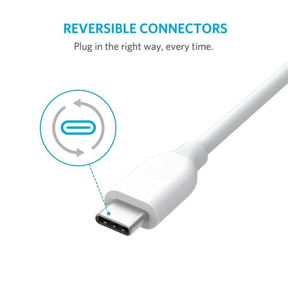 USB-A naar USB-C Anker PowerLine Data- en oplaadkabel, 18W, 0,9 m, wit A8163021 