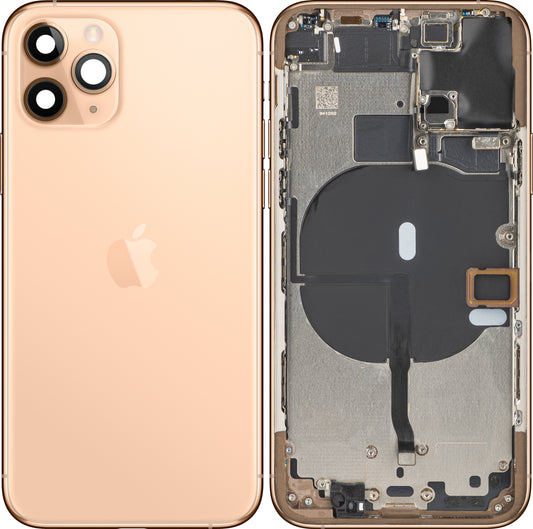 Apple iPhone 11 Pro Batteriefachabdeckung, mit halbem Gehäuse, mattes Gold, Swap 