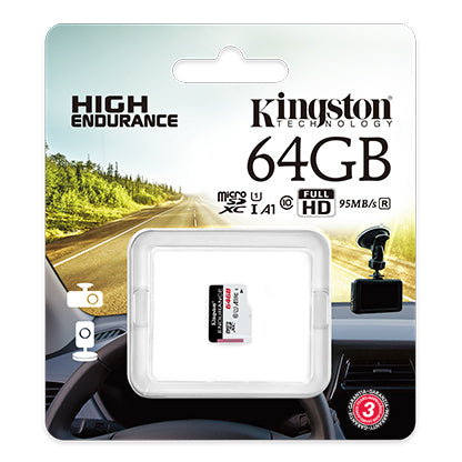 Kingston Endurance microSDXC Geheugenkaart, 64Gb, Klasse 10 / UHS-1 U1 SDCE/64GB